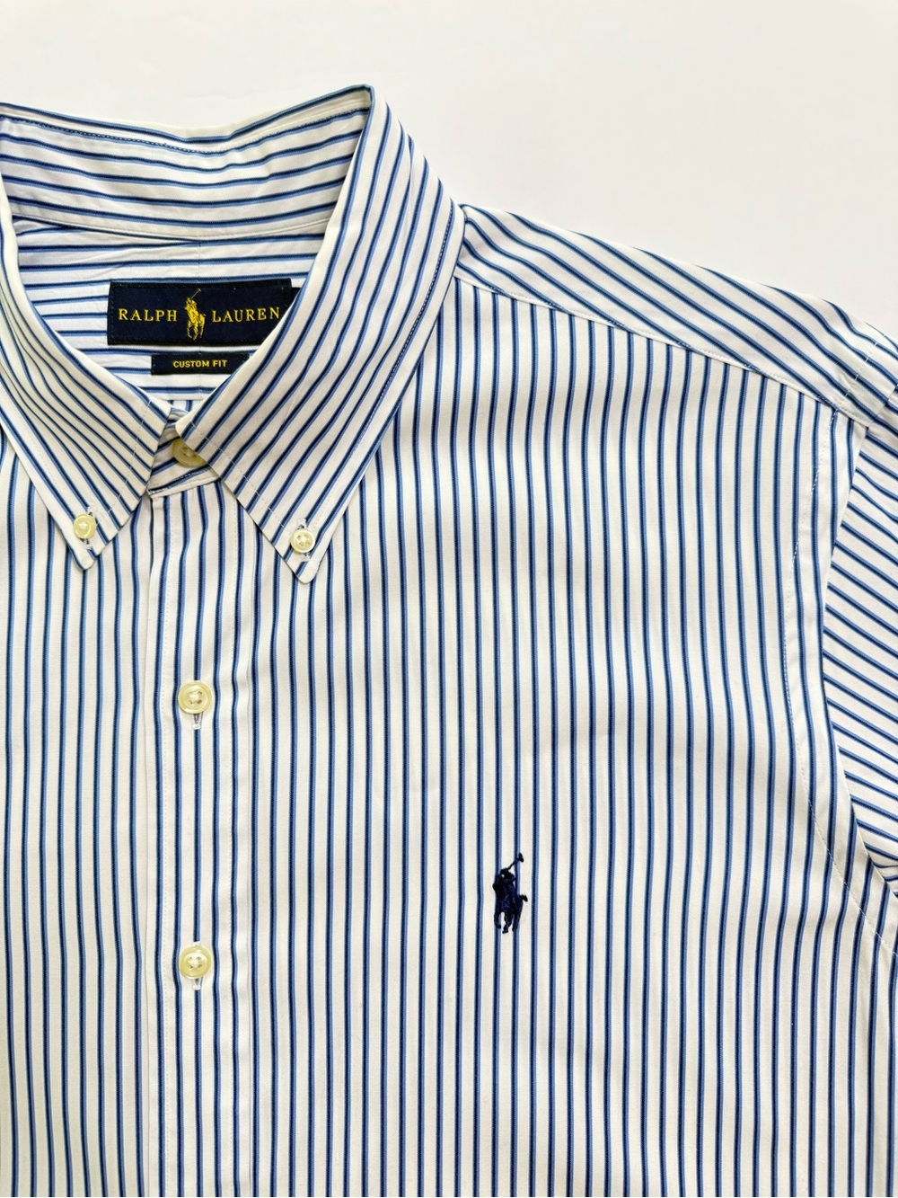Polo Ralph Lauren Blue White Stripe Button Down Shirt Men’s Large